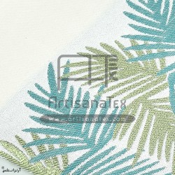 f0432 fouta palm green lurex jacquard artisanatex