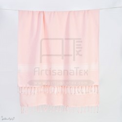 f0706 fouta eponge pink stripe white artisanatex sew