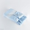 f0706 fouta eponge bleu claire bande blanc artisanatex tissage